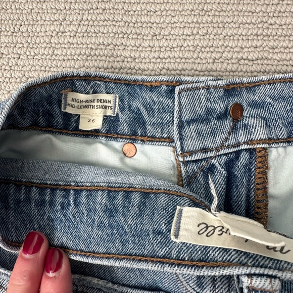 Madewell High-rise Mid-length Denim Shorts - SZ 26 - Picture 2 of 5